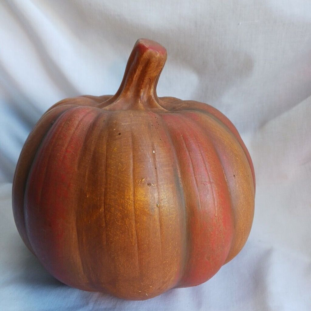 Ceramic Pumpkin Decor Orange Fall Halloween Medium 10 x 8